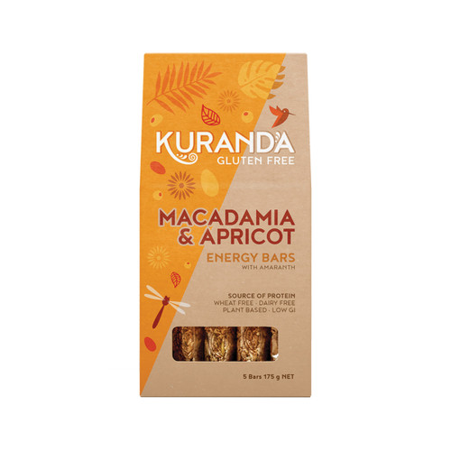 Kuranda Gluten Free Energy Bars Macadamia and Apricot 35g x 5 Pack