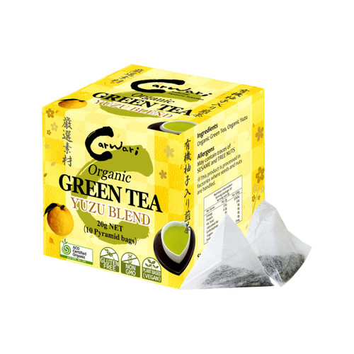 Carwari Org Green Tea Yuzu Blend x 10 Pyramid Bags