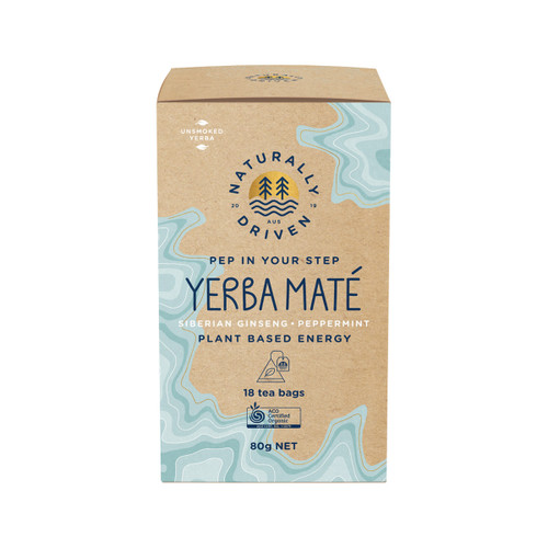 Naturally Driven Org Yerba Mate Tea Pep In Your Step x 18 Tea Bags
