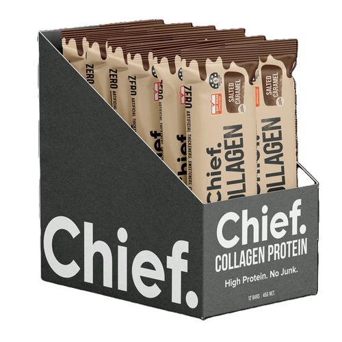 Chief Nutrition Collagen Protein Bar Choc Salted Caramel Box of 12