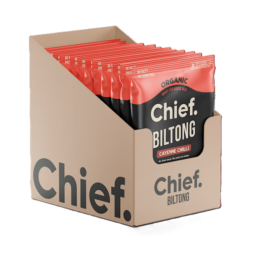 Chief Nutrition Organic Biltong Chilli 30g Box of 12