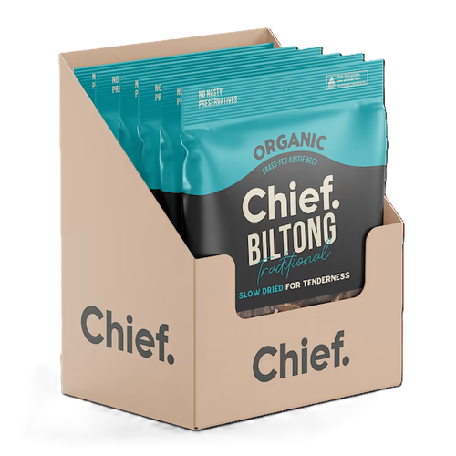 Chief Nutrition Organic Biltong Traditional Beef 90g Box of 6