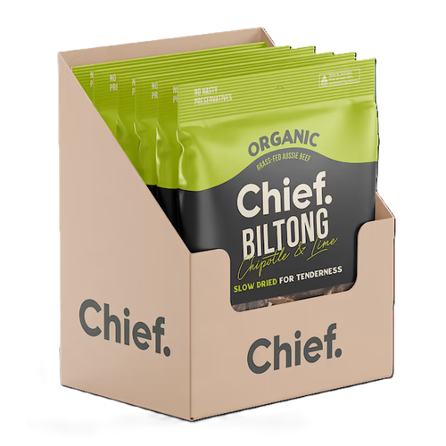 Chief Nutrition Organic Biltong Chipotle & Lime 90g Box of 6
