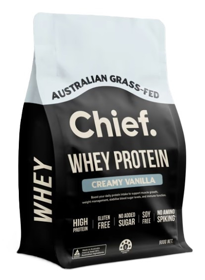 Chief Nutrition Grass Fed Whey Protein Creamy Vanilla 900g