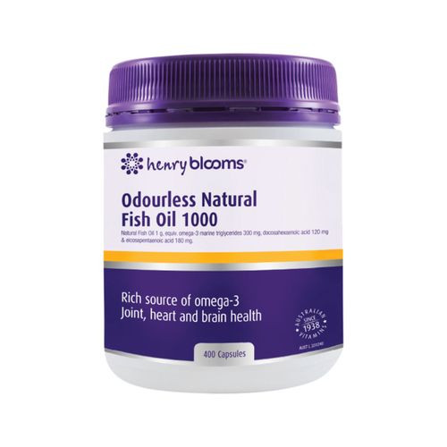 Henry Blooms Odourless Natural Fish Oil 1000mg 400c