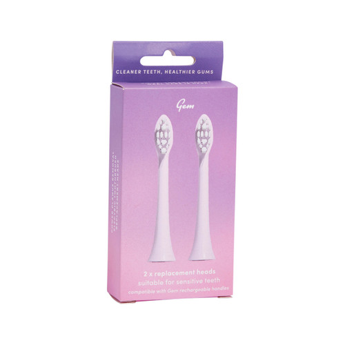 Gem Toothbrush Electric Replacement Heads Rose x 2 Pack Natural Chemist