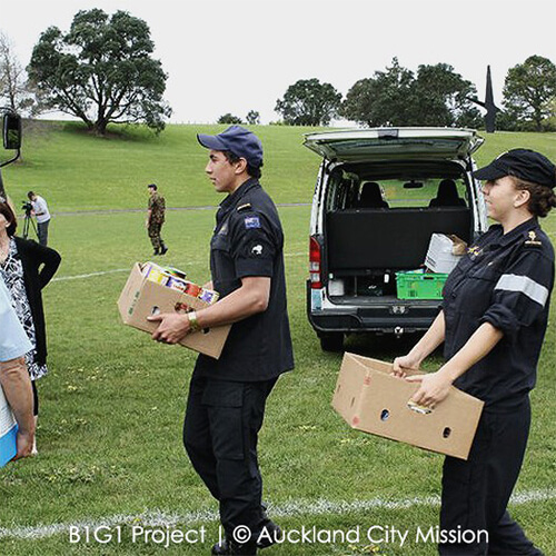 Giving hot-drink to homeless