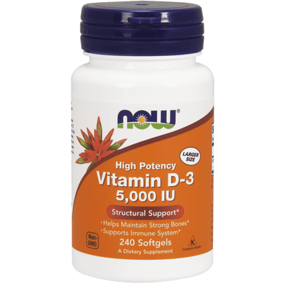 NOW Vitamin D-3 5000 IU 240 Softgels