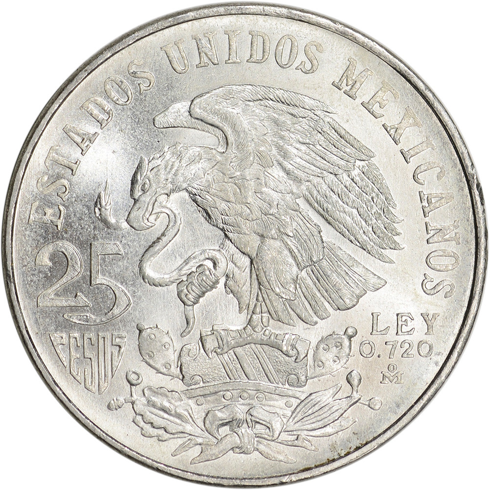 1968 25 Peso Mexican Olympic Silver Coin - Avg Circ [68-MX-S25PESO-OLY ...