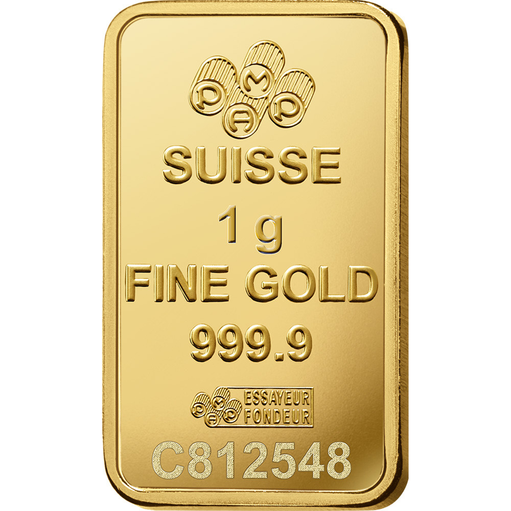 1 gram Gold Bar - PAMP Suisse - Fortuna - 999.9 Fine in Sealed