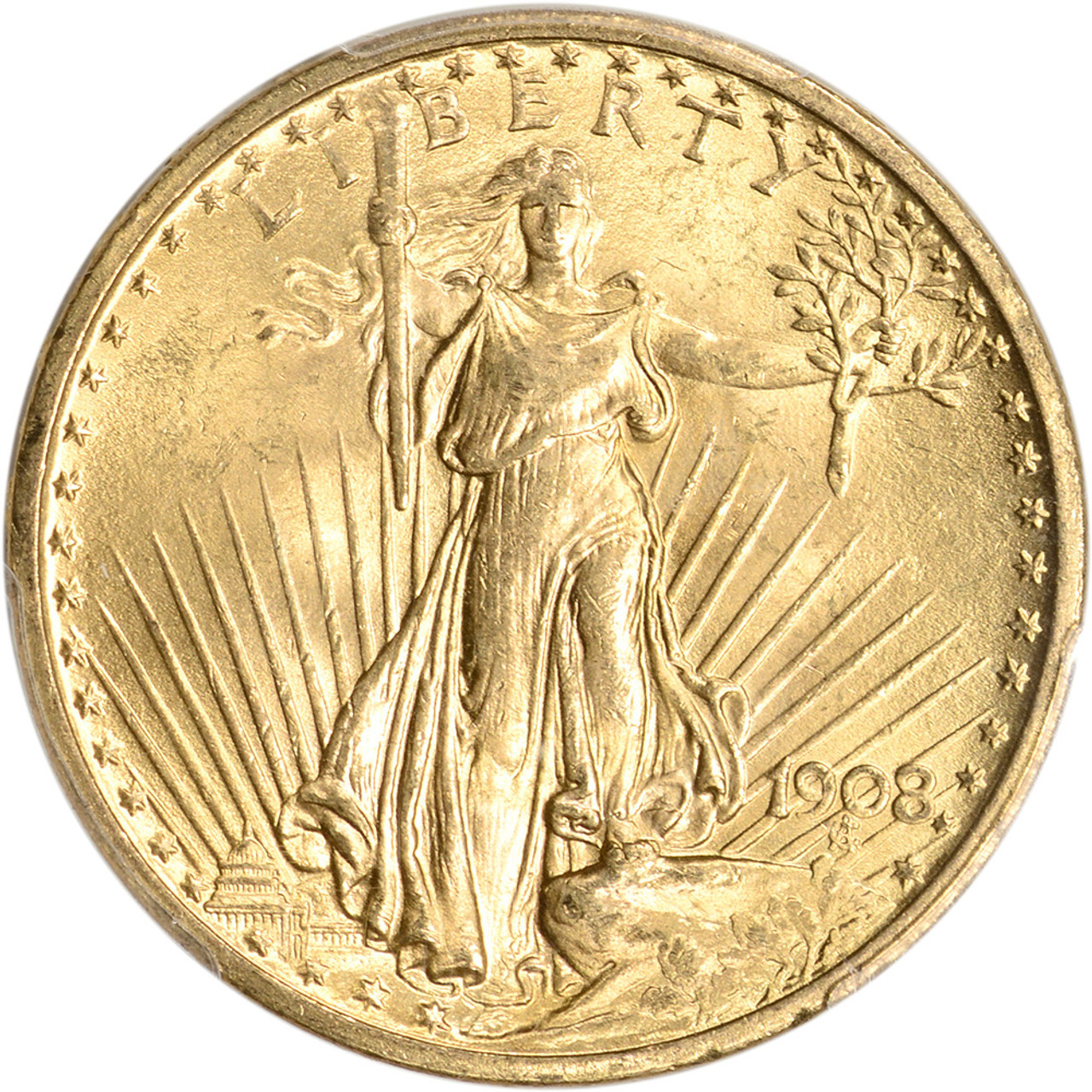 ゴールド US Gold $20 Saint-Gaudens Double Eagle PCGS MS65 1908 No