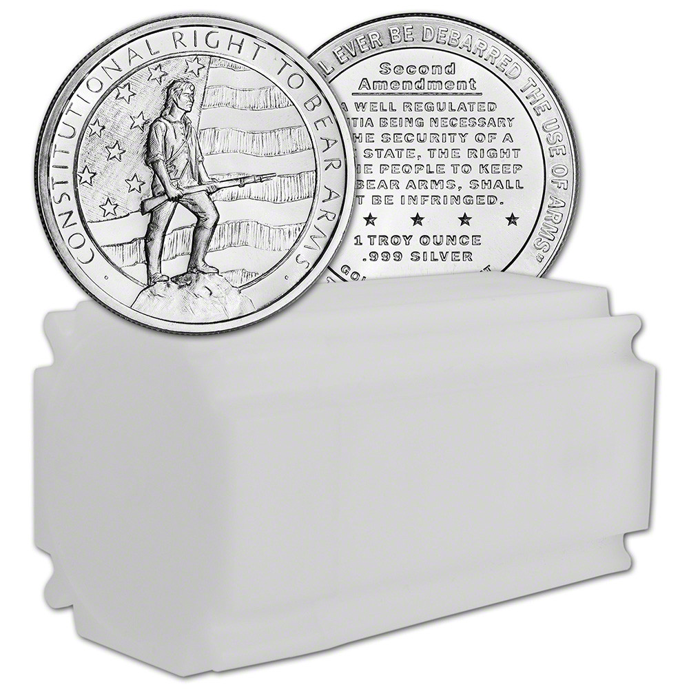 1 oz. Golden State Mint Silver Round 2nd Amendment .999 Fine Tube of 20 ...