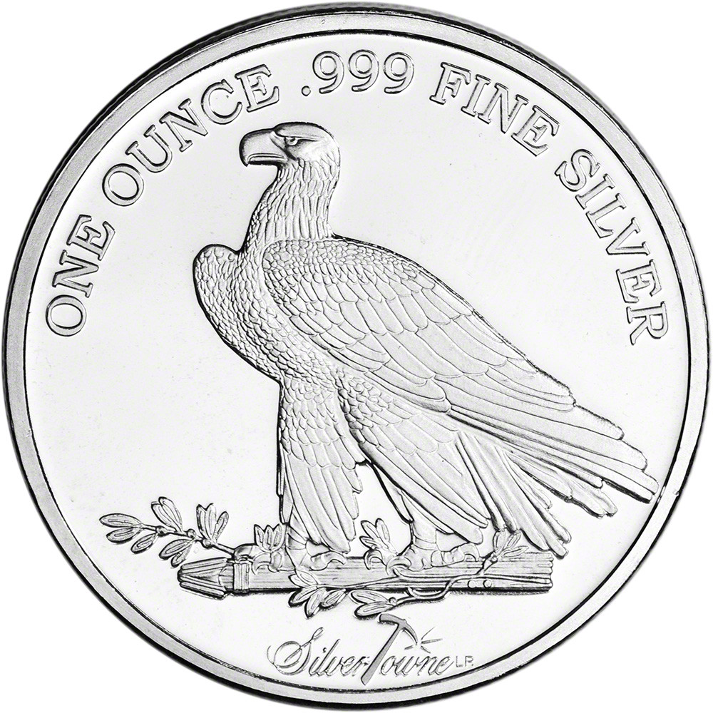 1 oz SilverTowne Silver Round - $10 Indian Design - 999 Fine