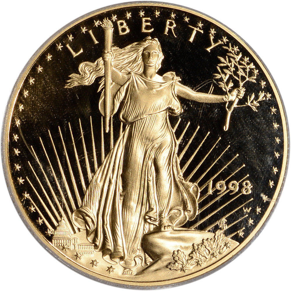 1998-W American Gold Eagle Proof 1 oz $50 - PCGS PR69 DCAM [98-W