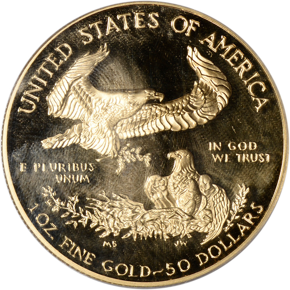 BILLION GOLD999.9タイプA 初期型 1998-W American Gold Eagle Proof 1 oz $50 - PCGS PR69 DCAM [98-W