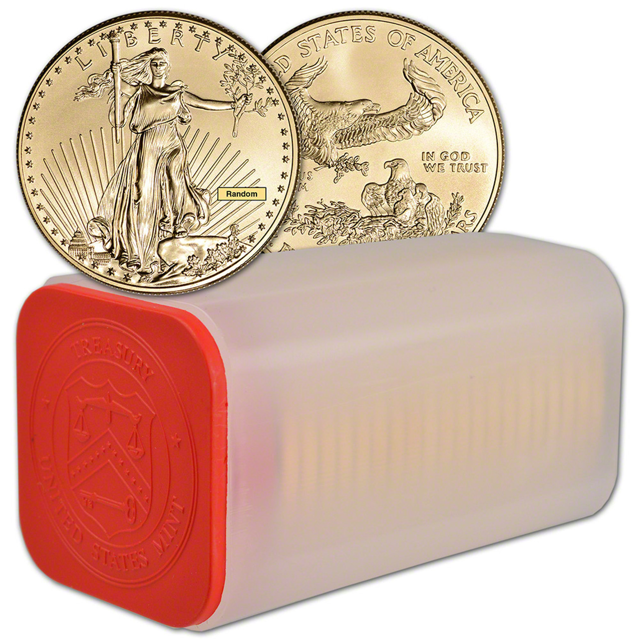 American Gold Eagle 1 oz $50 - Random Date - 1 Roll - 20 BU Coins