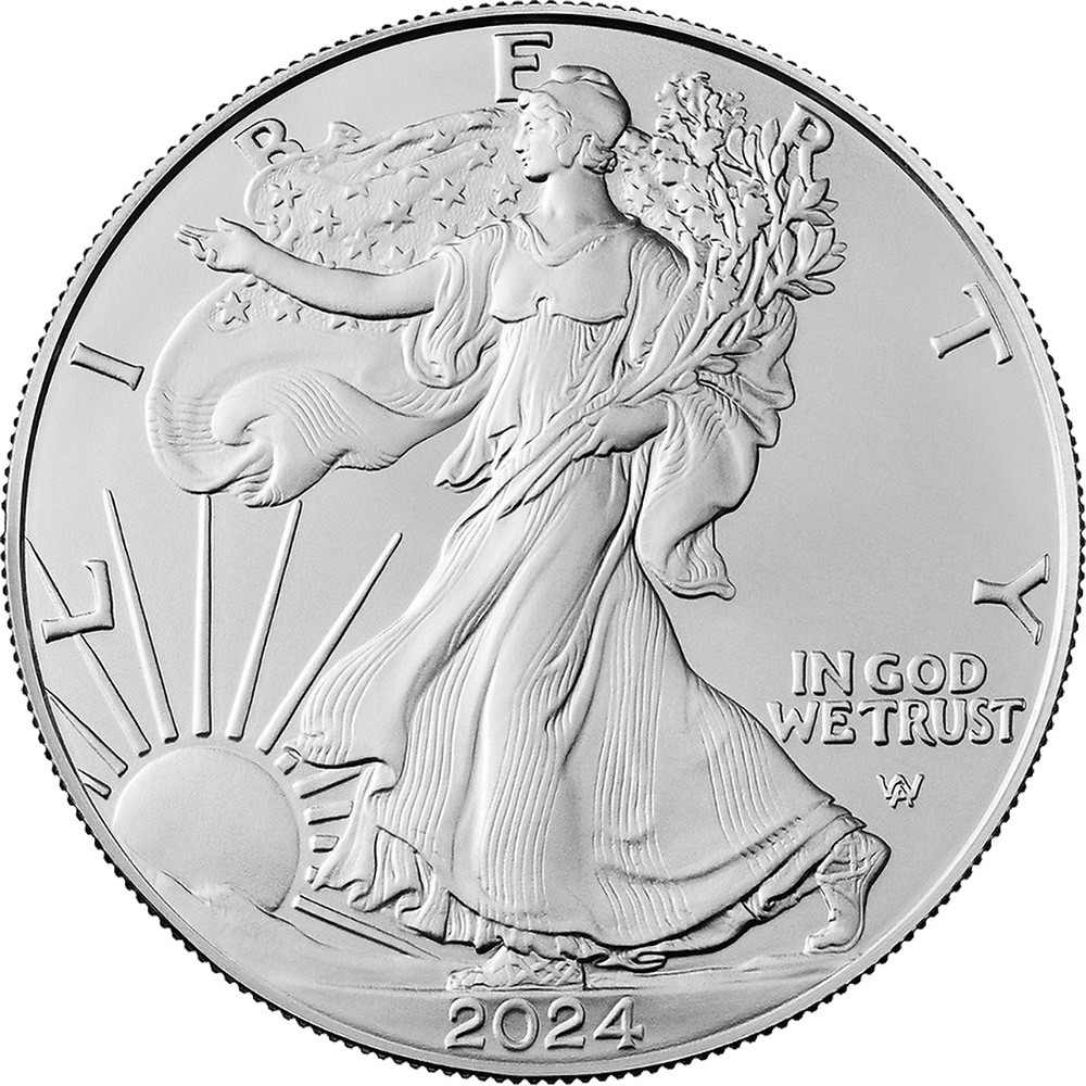 純銀　2024 アメリカ　リバティ 2024 American Silver Eagle 1 oz $1 - BU [24-ASE-BU] - Liberty Coin