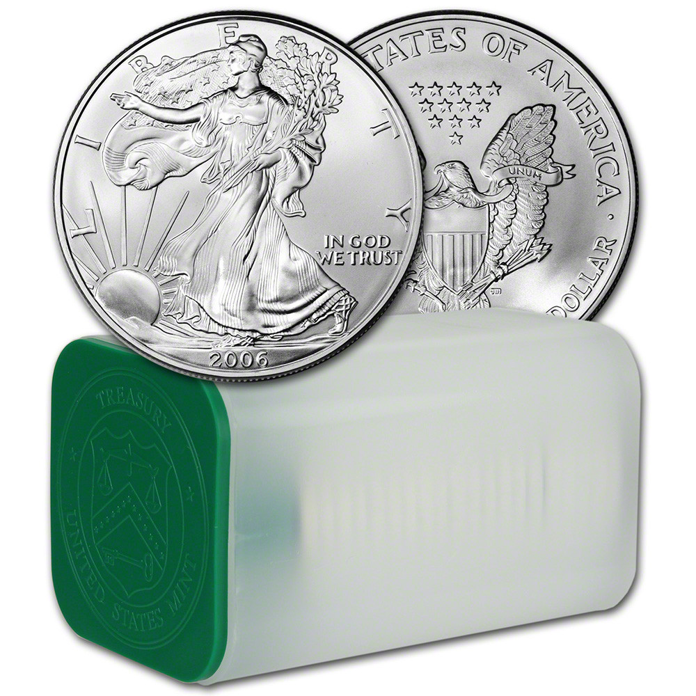 2006 American Silver Eagle 1 oz $1 - 1 Roll - Twenty 20 BU Coins