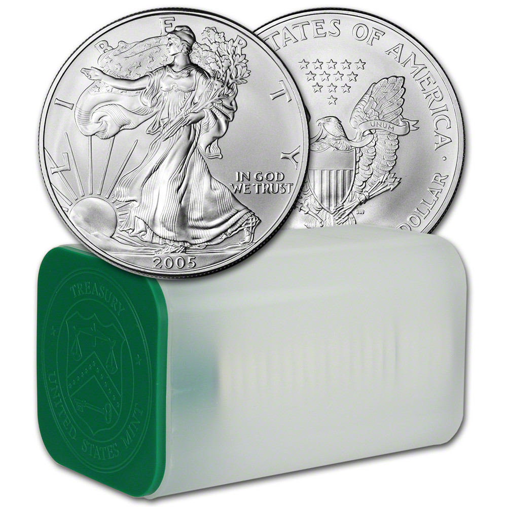 2005 American Silver Eagle 1 oz $1 - 1 Roll - Twenty 20 BU Coins