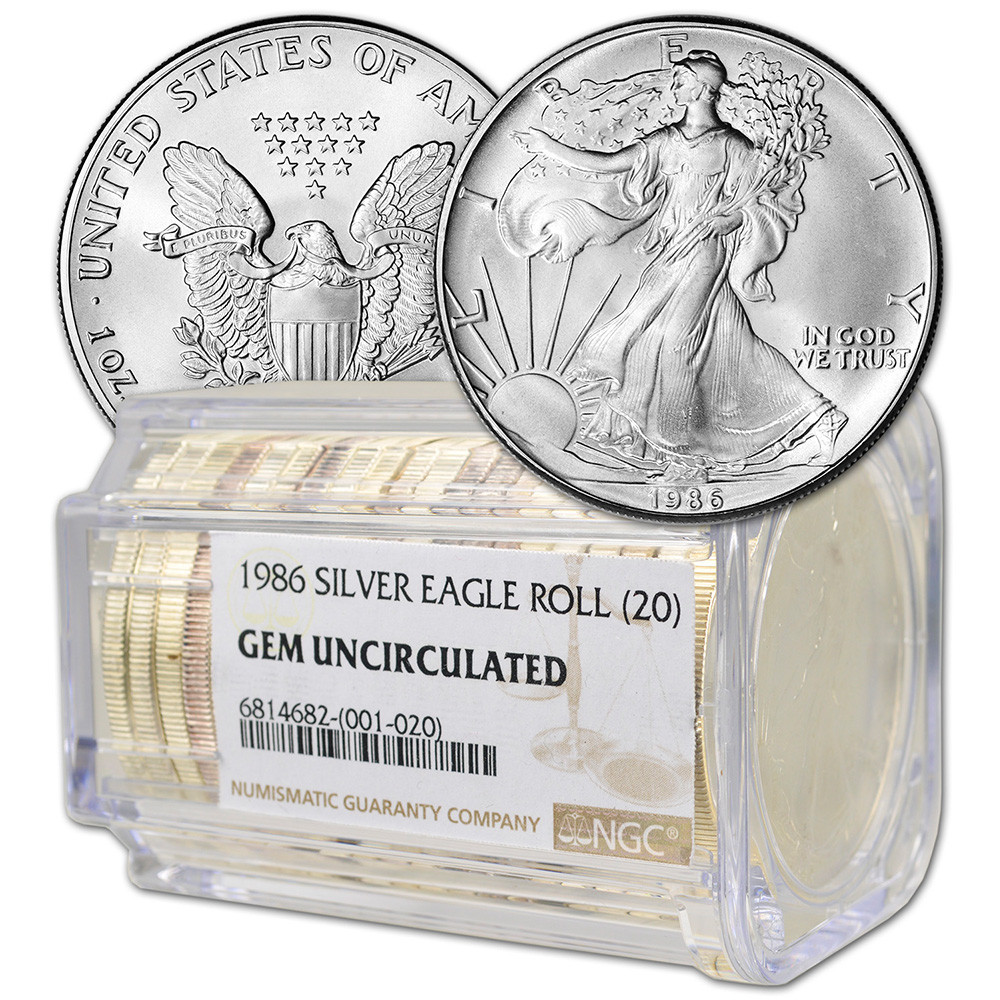 Roll of 20 - 1986 American Silver Eagle - NGC Gem Uncirculated [86