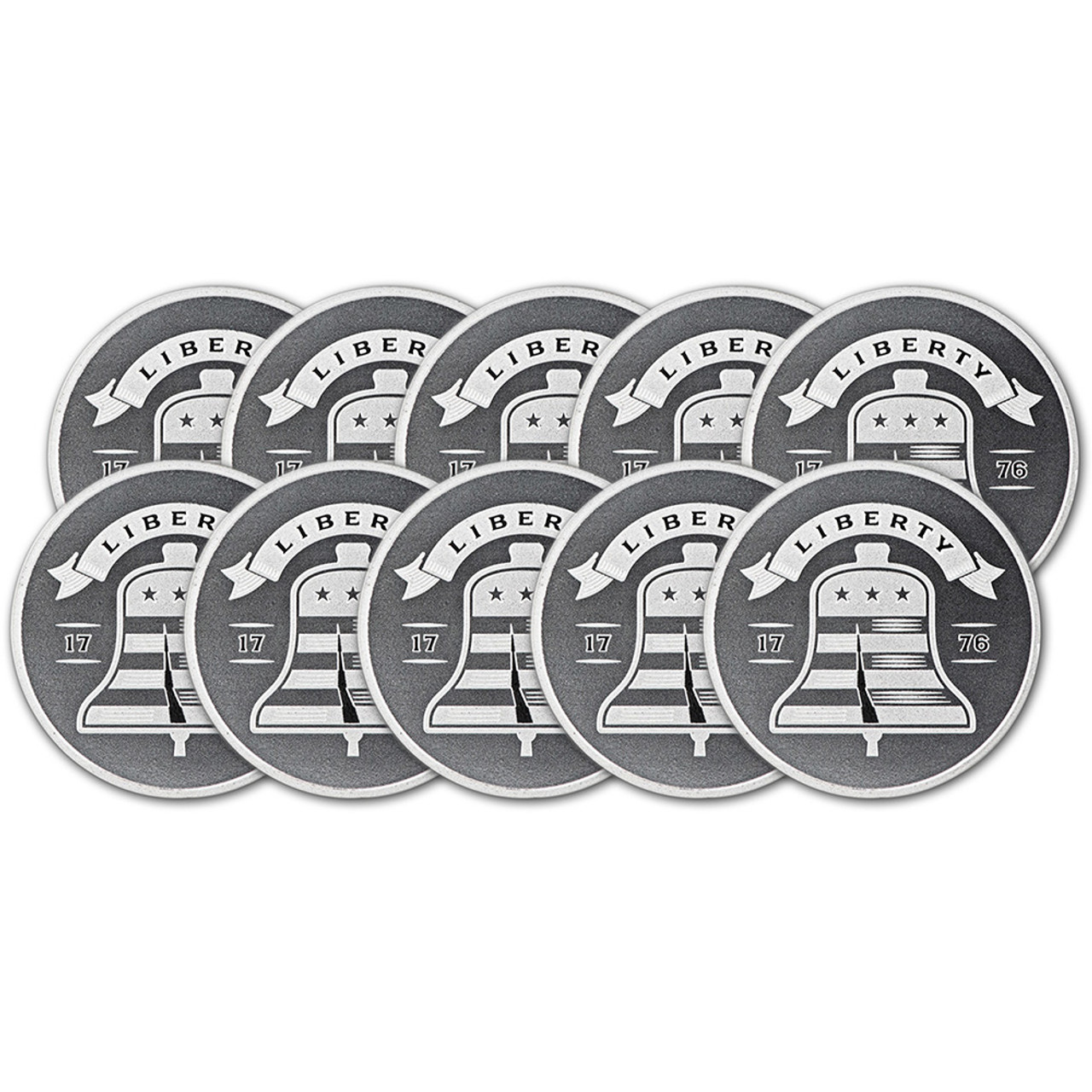TEN (10) 1 oz Silver Round - Asahi Liberty Bell .999 Fine