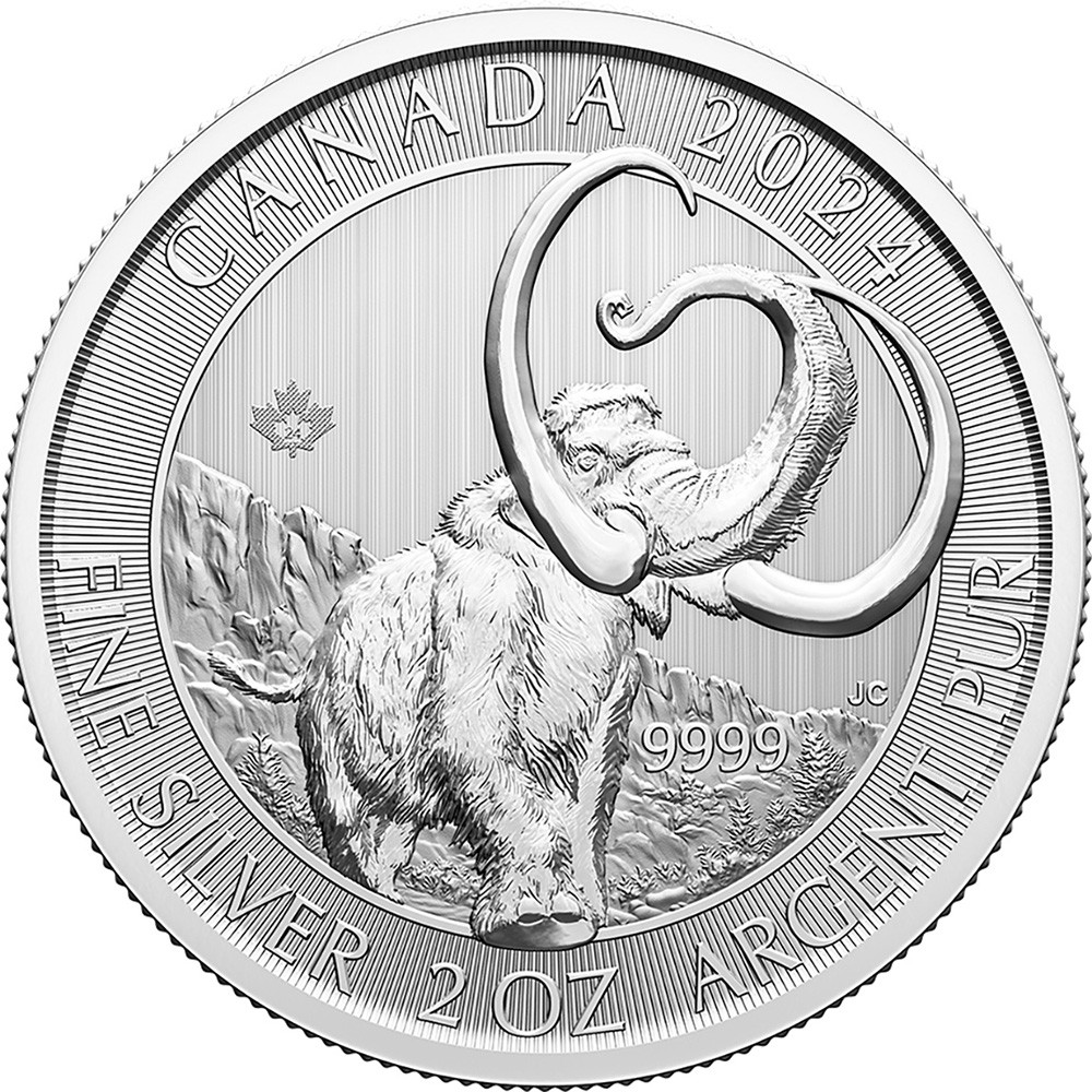 2024 Canada Silver Ice Age Woolly Mammoth 2 oz $10 - BU [24-CA-S10