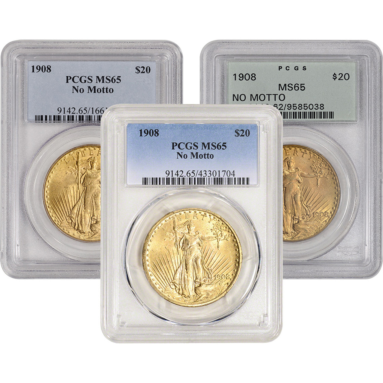 US Gold $20 Saint-Gaudens Double Eagle PCGS MS65 1908 No