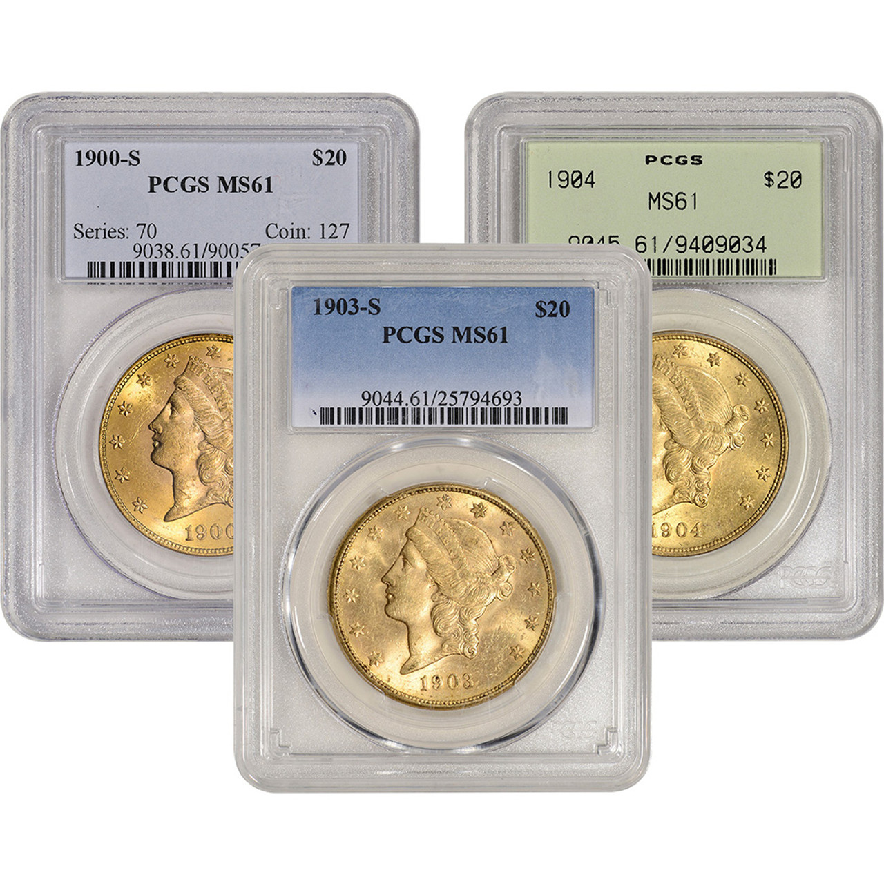 US Gold $20 Liberty Head Double Eagle - PCGS MS61 - Random