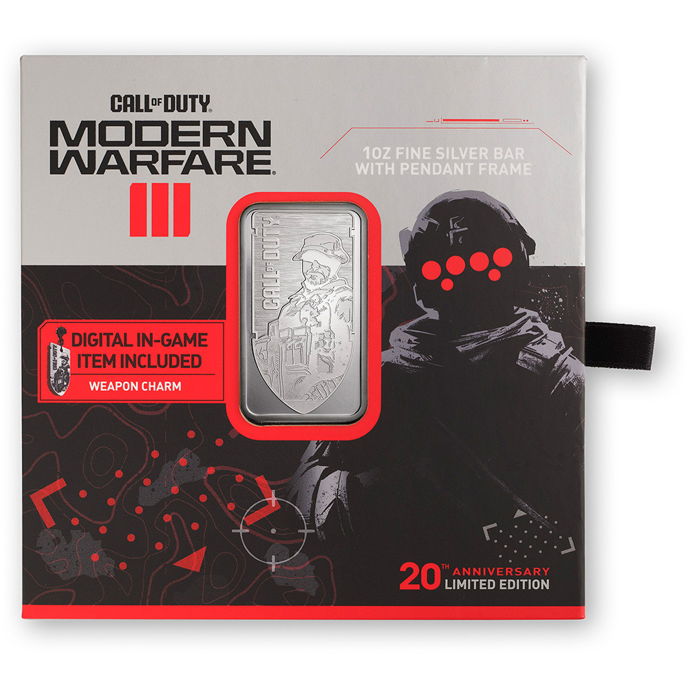 銀貨　PAMP 999シルバー 1オンス  ケース付き 1 oz Silver Bar - PAMP Suisse - Call of Duty Modern Warfare .999