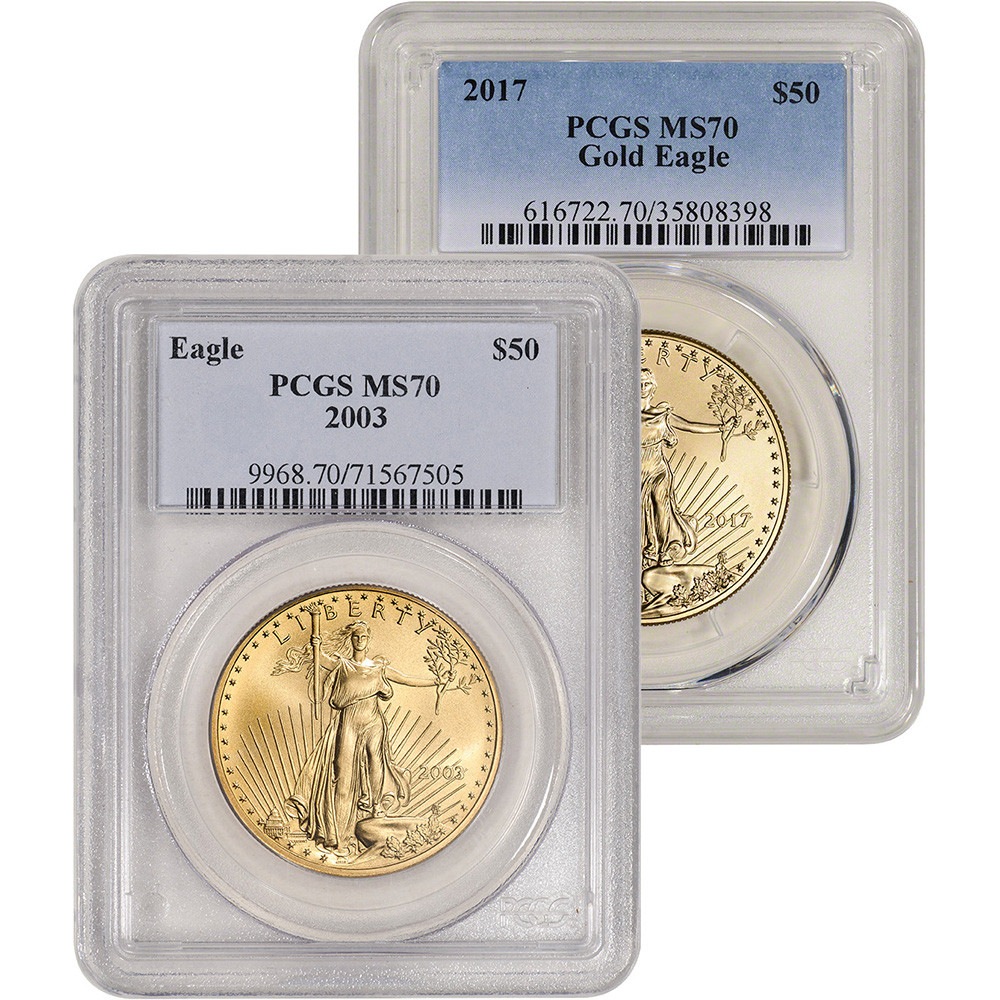 American Gold Eagle 1 oz $50 - PCGS MS70 Random Date and Label [X