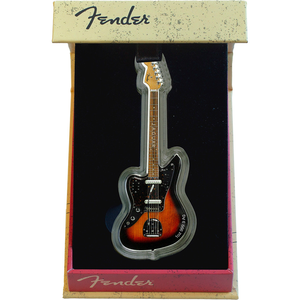 1 oz PAMP Suisse Silver Fender Jaguar Guitar in Gift Box [SILVER