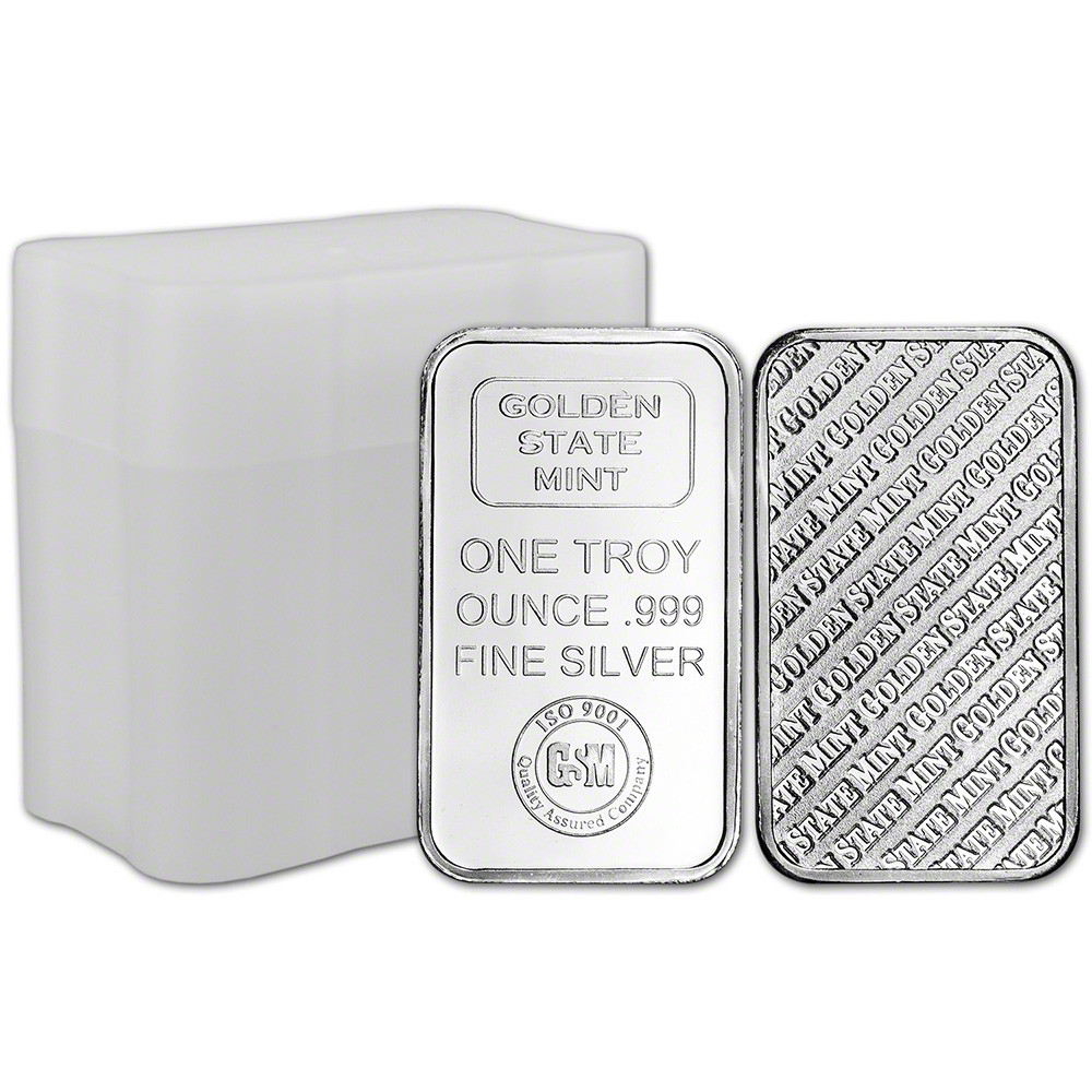 1 oz Golden State Mint Silver Bar .999 Fine Tube of 20 [SILVER-Bar