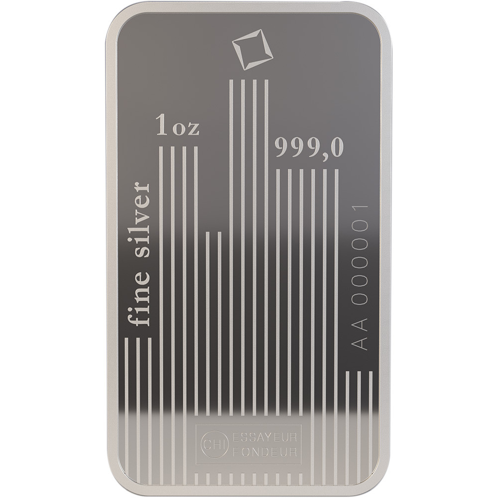 1 oz Silver Bar Valcambi Suisse Skyline .999 Fine in Sealed Assay
