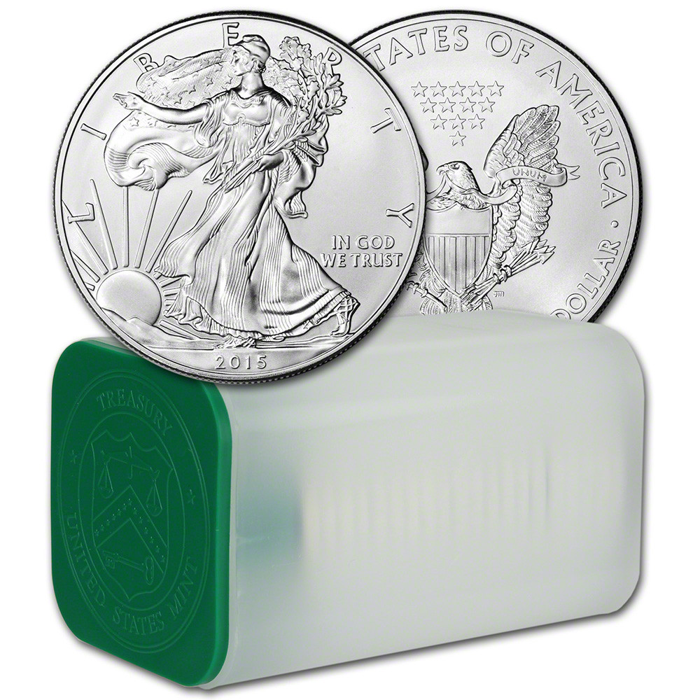 2015 American Silver Eagle 1 oz $1 - 1 Roll - Twenty 20 BU Coins