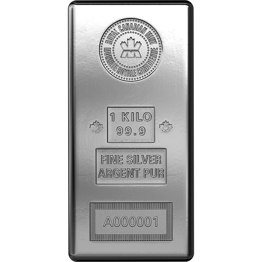 32.15 oz Kilo RCM Silver Bar - Royal Canadian Mint .999 Fine