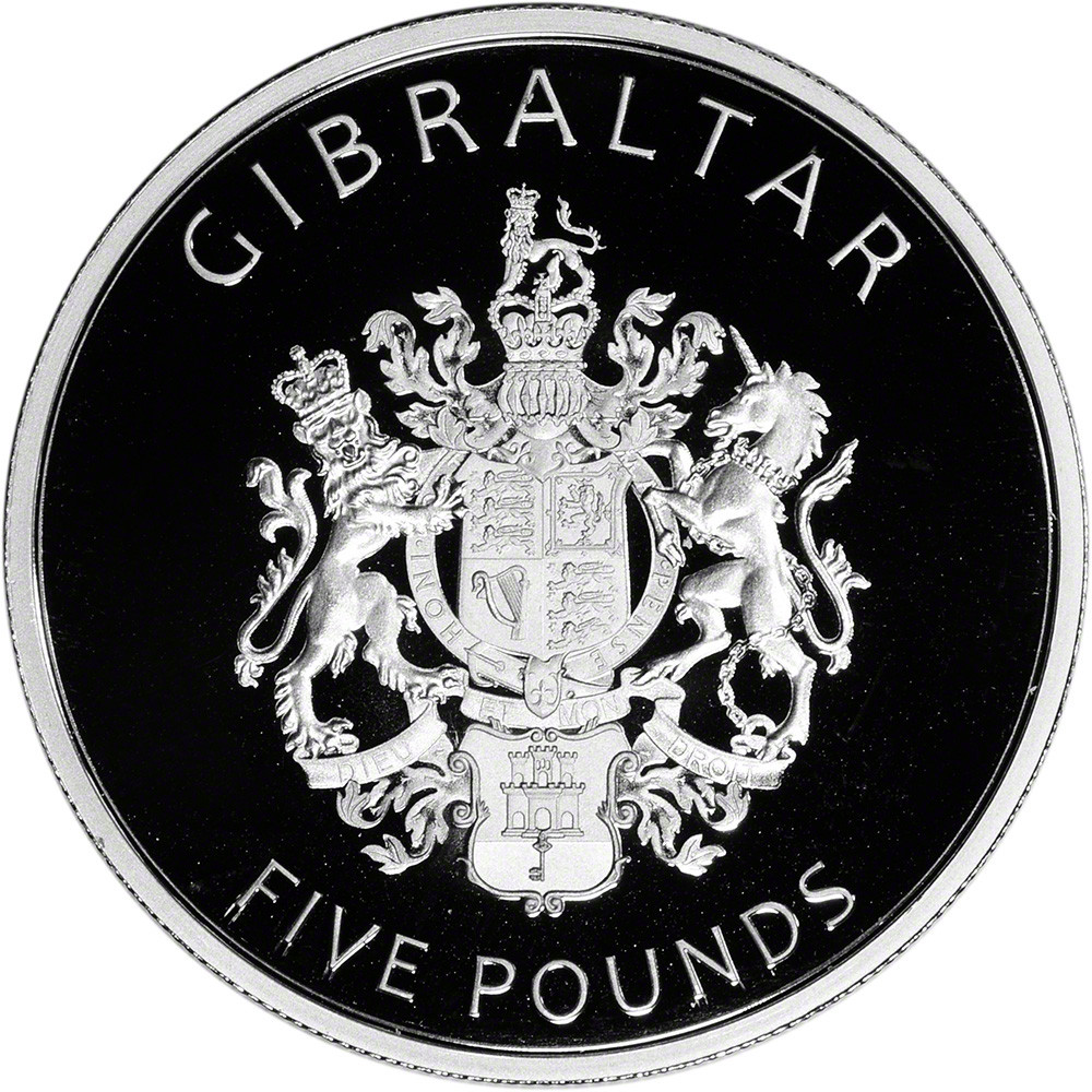 2022 Gibraltar Platinum 1 oz Castle Coin £5 - Reverse Proof [22-GI