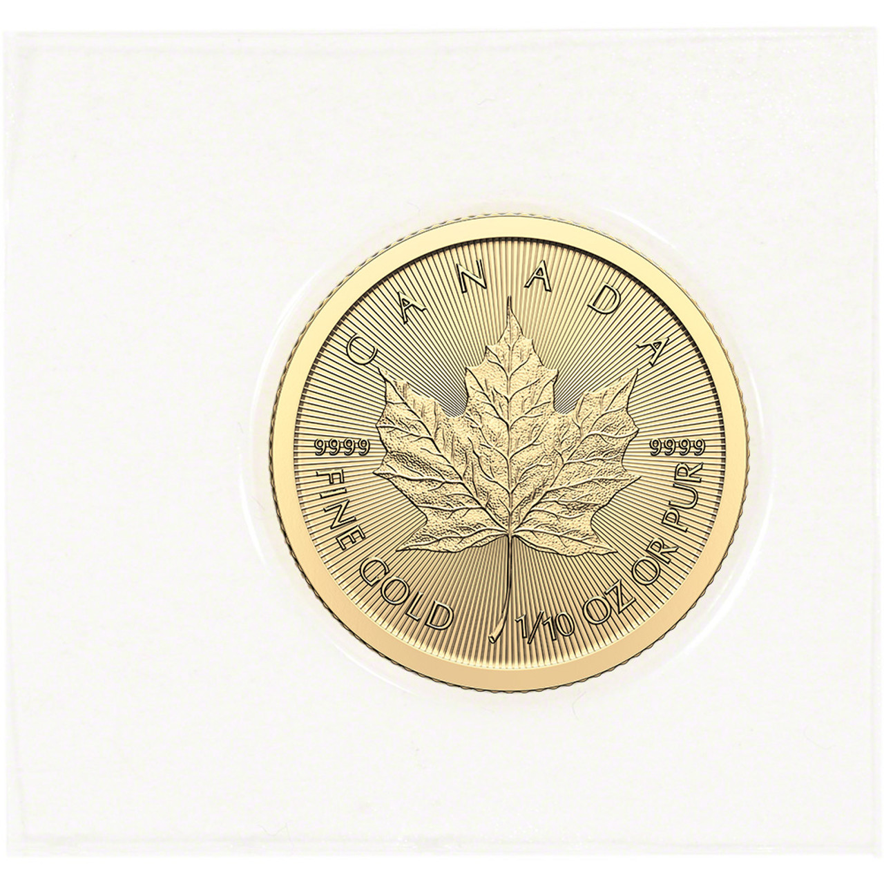 Canada Gold Maple Leaf 1/10 oz $5 BU .9999 Fine Random Date