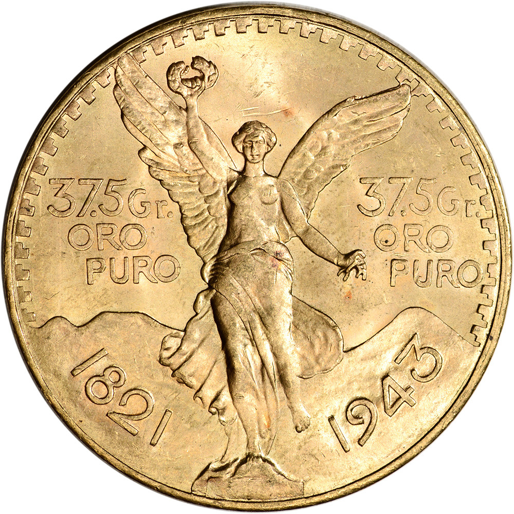 1943 Mexico Gold 50 Pesos - Average Circulated - 1.2056 oz [43-MX