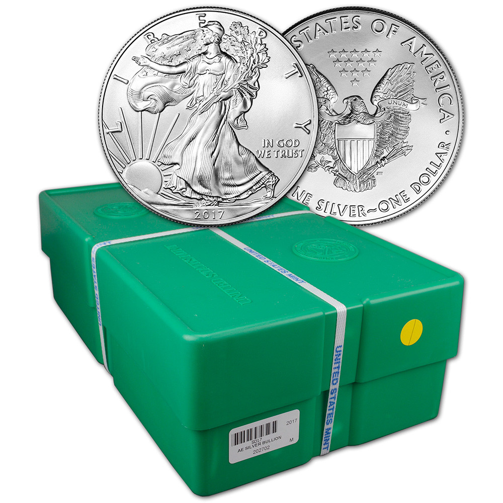 アメリカンイーグル 2017 American Silver Eagle 1 oz $1 - BU - Sealed 500 Coin Monster