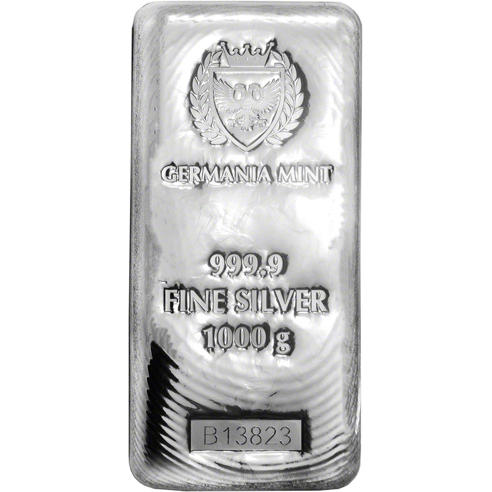 Kilo 32.15 oz Germania Mint Silver Bar 9999 Fine [SILVER-Bar-Kilo