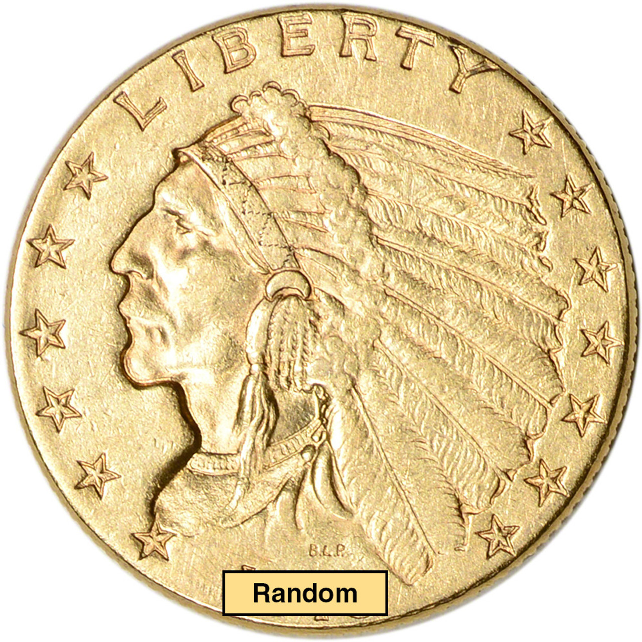 US Gold $2.50 Indian Head Quarter Eagle - Almost Uncirculated