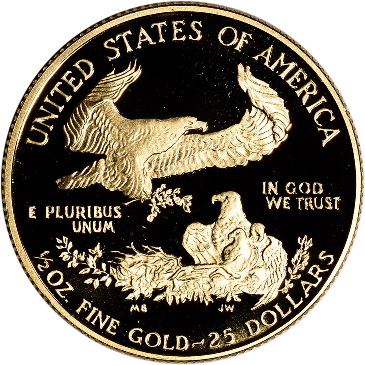 1988-P American Gold Eagle Proof 1/2 oz $25 - Coin in Capsule [88