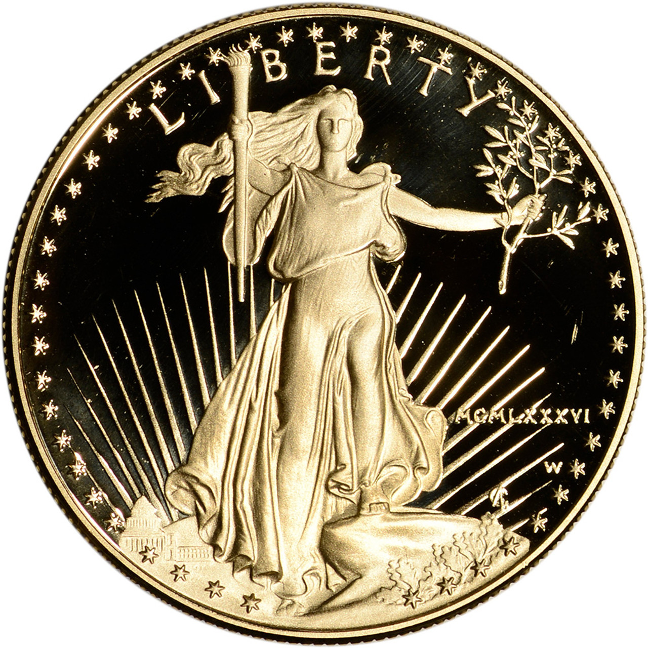 1986-W American Gold Eagle Proof 1 oz $50 - Coin in Capsule [86-W