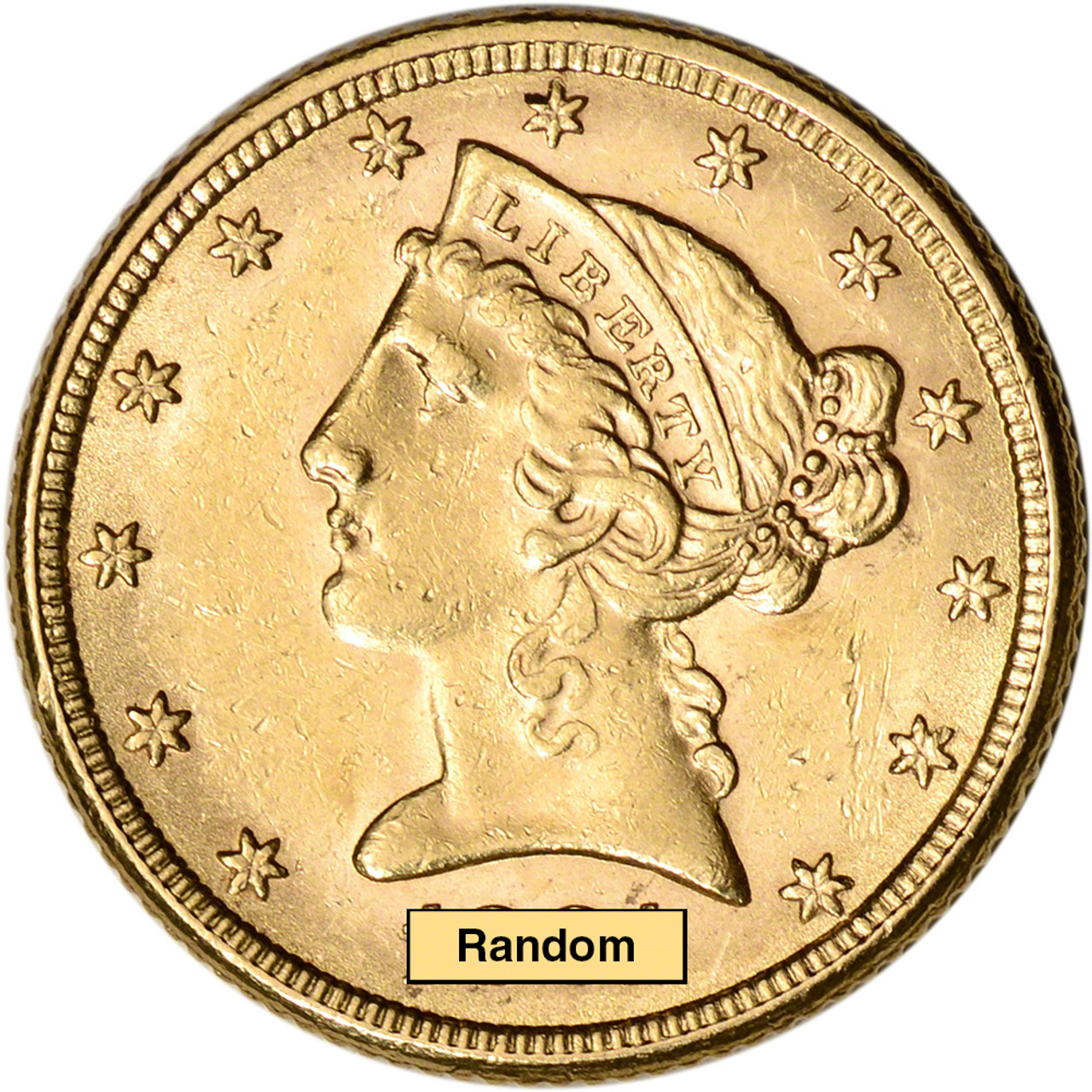 US Gold $5 Liberty Head Half Eagle - AU - Random Date [X-USG-LIB-5-AU ...