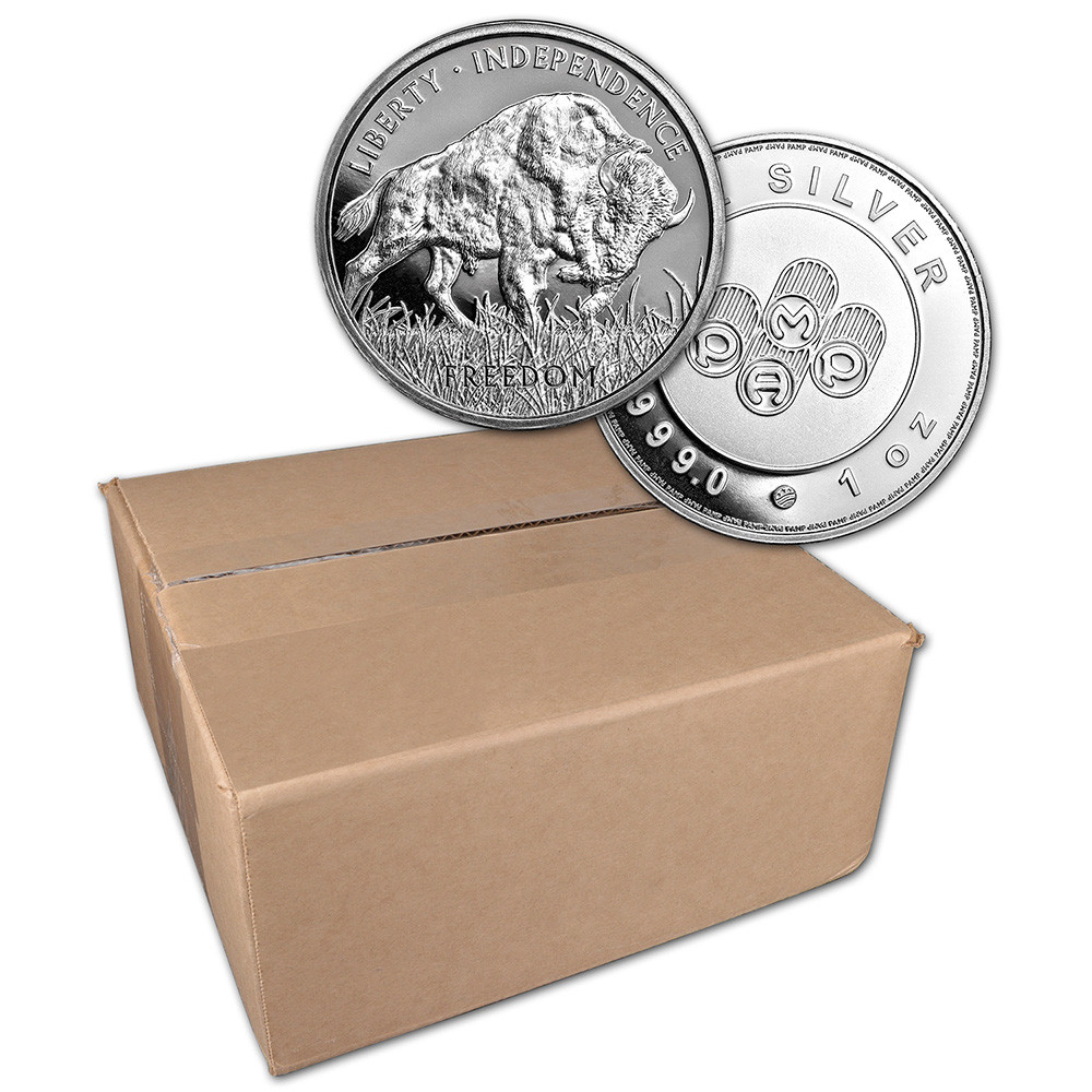 1 oz PAMP Silver Round - Buffalo Design .999 Fine Sealed Box of