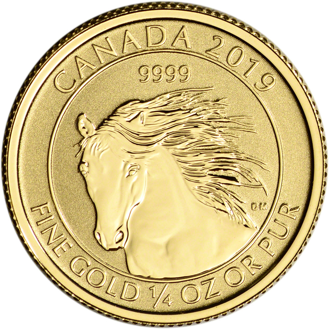 2019 Canada Gold Wild Horse 1/4 oz $10 - Reverse Proof [19-CA-G10