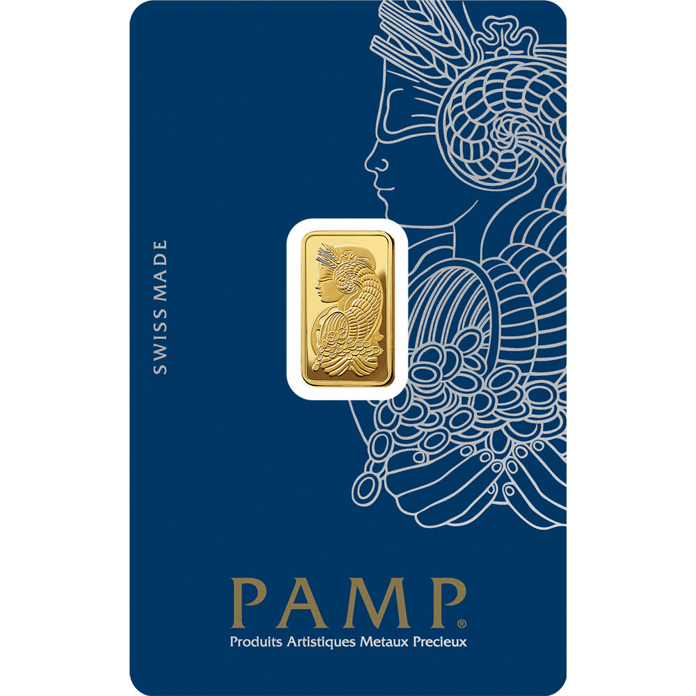 2.5 gram Gold Bar - PAMP Suisse - Fortuna - 999.9 Fine in Sealed