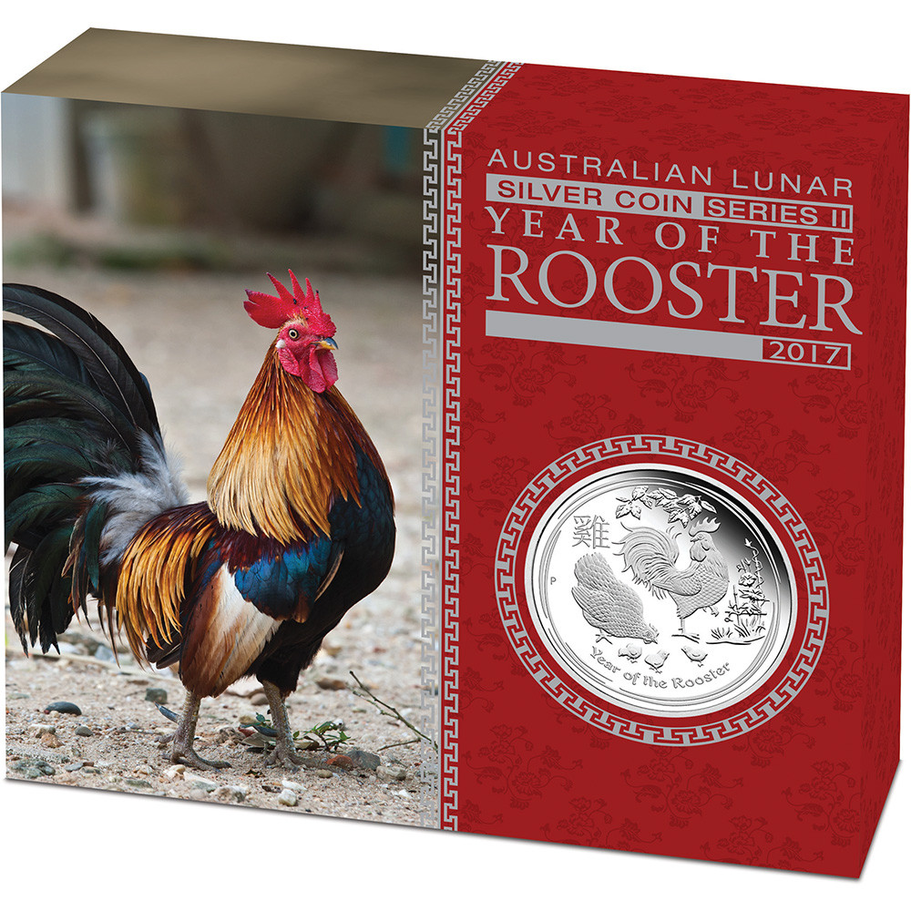 2017 P Australia Silver Lunar Year of the Rooster Proof (1 oz) $1