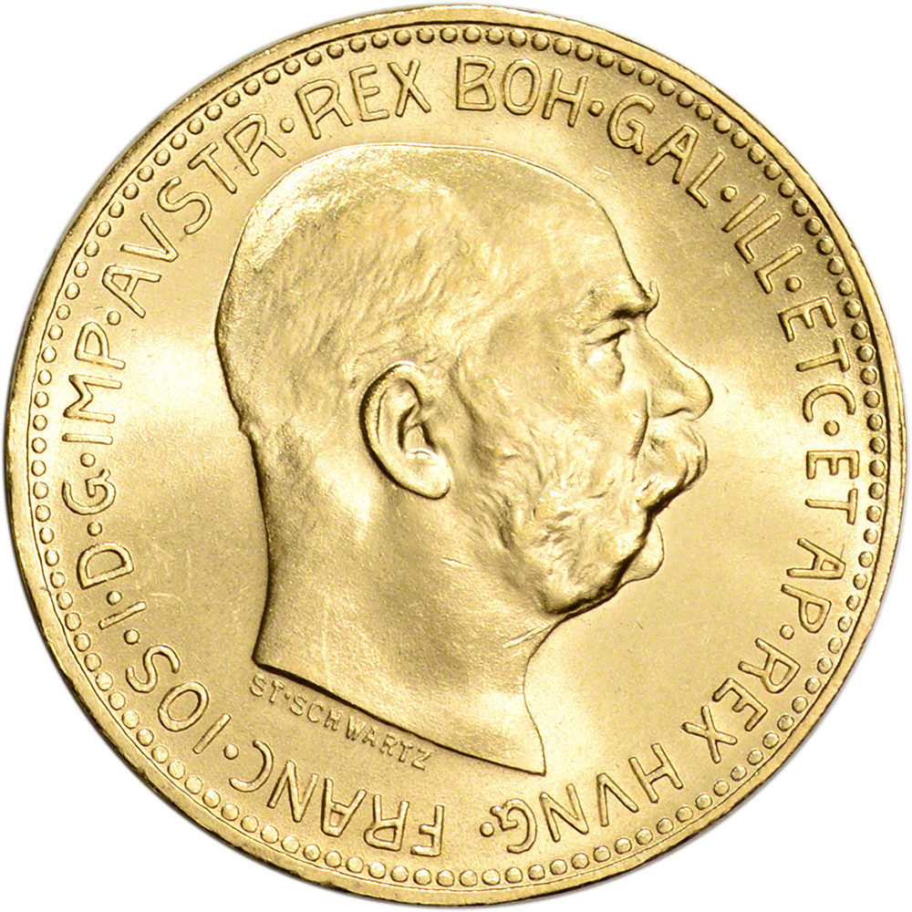＊１９１５年＊PRO-PATRIA＊２０cm・Ｂ＆Ｇ． Copen・ 1915 Austria Gold 20 Corona (.1960 oz) - Franz Joseph I - BU