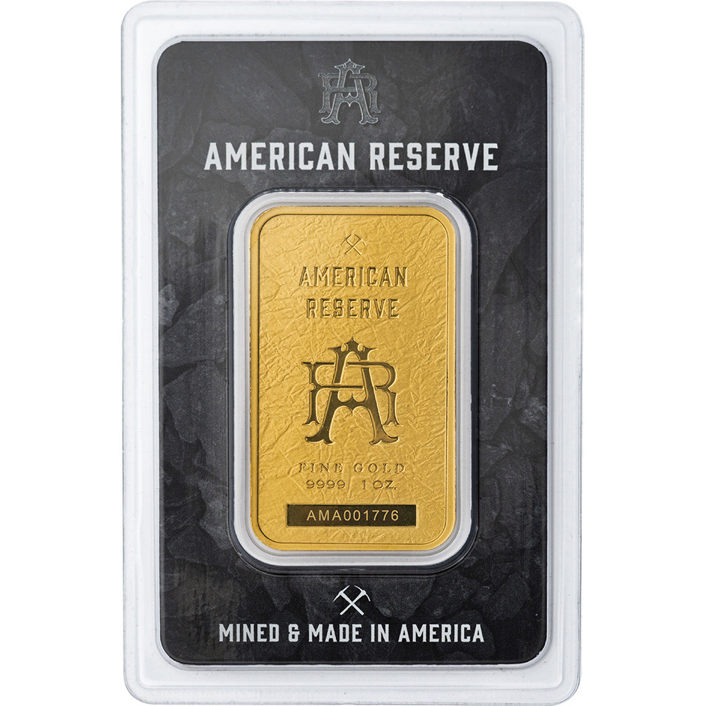 1 oz Gold Bar Asahi Refining American Reserve Columbia Goddess
